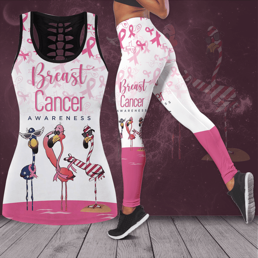 Breast Cancer Awareness Hollow Tank Top & Leggings TH3235