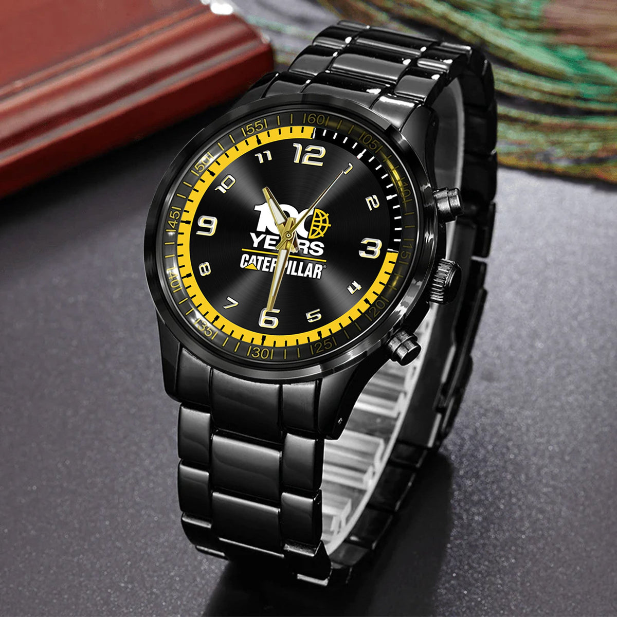 CAT 100 Years Personalized Black Hand Watch for fan-Limited Edition YVT1033