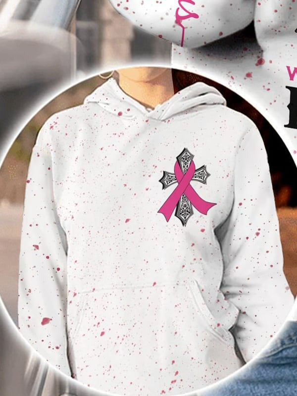 Faith Jesus I Wear Pink For Myself Breast Cancer Awareness Print Hoodie TH3400