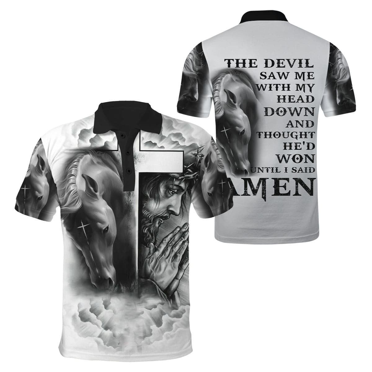 Horse And Jesus 3D All Over Printed Shirts For Men And Women TN