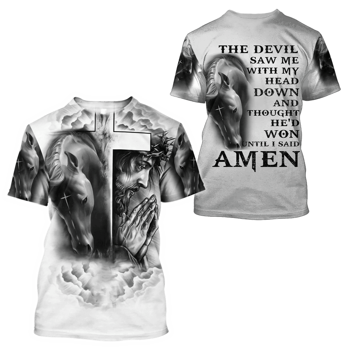 Horse And Jesus 3D All Over Printed Shirts For Men And Women TN