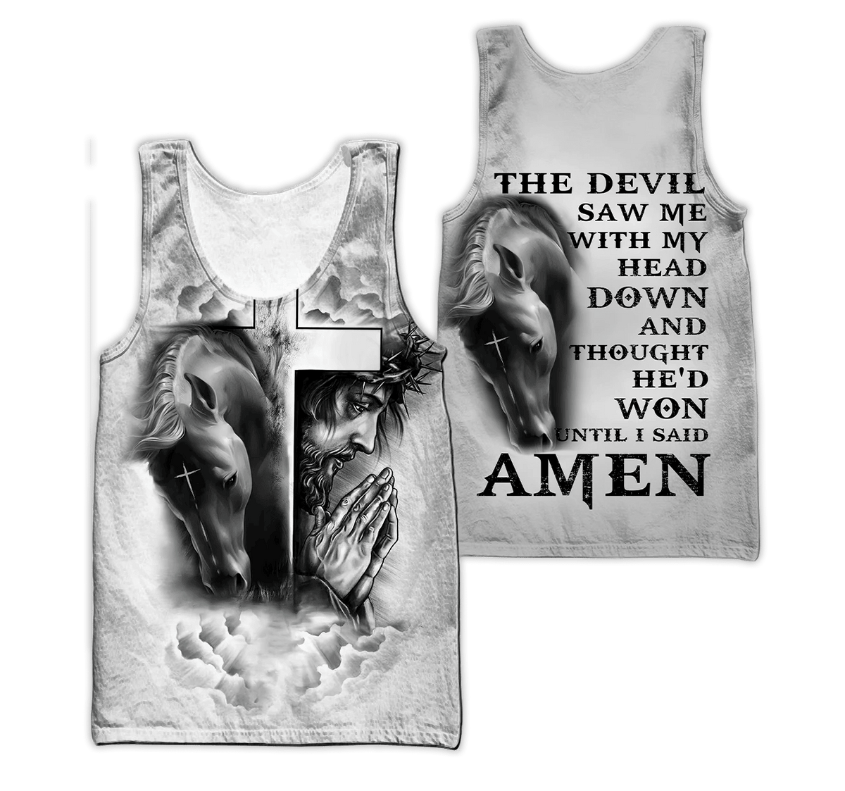 Horse And Jesus 3D All Over Printed Shirts For Men And Women TN