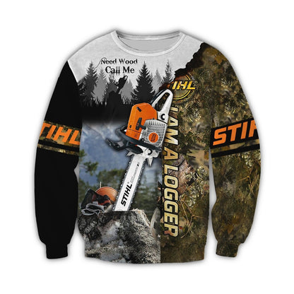 Need Wood Call Me Chainsaw 3D All Over Print Shirts